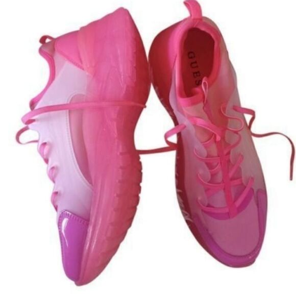 New Barbie pink Guess sneakers bubblegum sz0 - Picture 1 of 5
